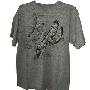 Harborside Graphics Shirt Mens M Field Guide To Hawks Single Stitch Vintage